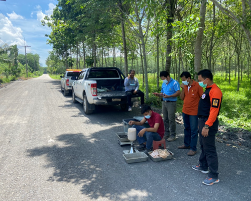 โครงการปรับปรุงซ่อมแซมถนนคอนกรีตเสริมเหล็ก รหัสทางหลวงท้องถิ่น สฎ.ถ.34 – 003 สายแซะงาม – แม่โมกข์ หมู่ที่ 1 ตำบลกรูด อำเภอกาญจนดิษฐ์ จังหวัดสุราษฎร์ธานี